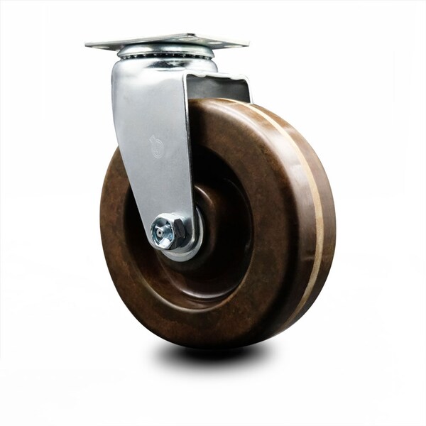 6 Inch High Temp Phenolic Wheel Swivel Caster with Roller Bearing